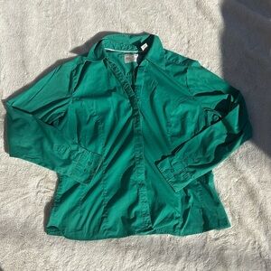 Riders by Lee Button-Up – Size Large | Classic Green | 59% Cotton | Casual Core